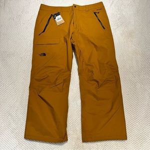 THE NORTH FACE SEYMORE SHELL SNOW PANTS MEN'S XXL Yellow Timber Tan